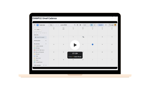 Email cadence calendar