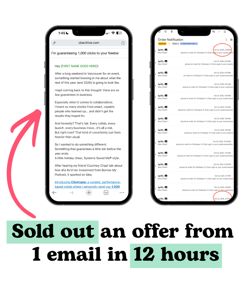 Sold out an offer from 1 email in